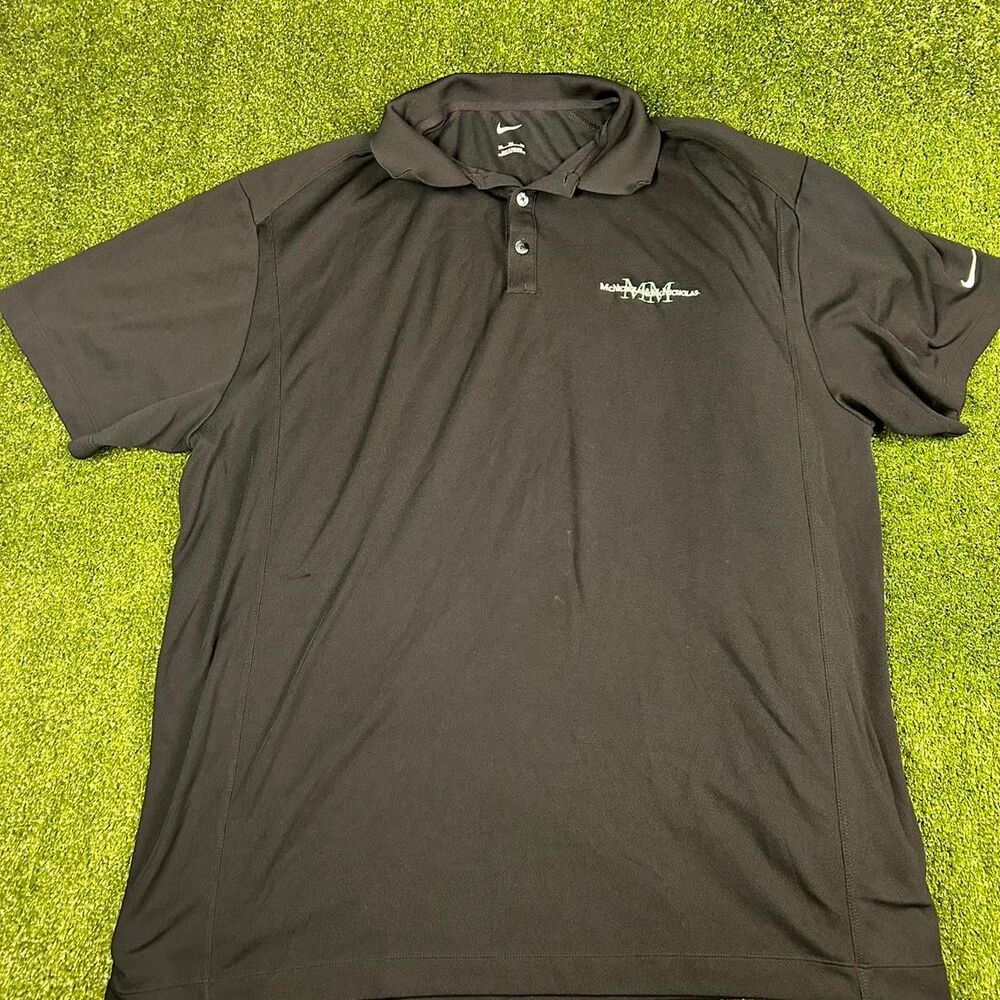 Nike Men's Black and Grey Polo-shirts